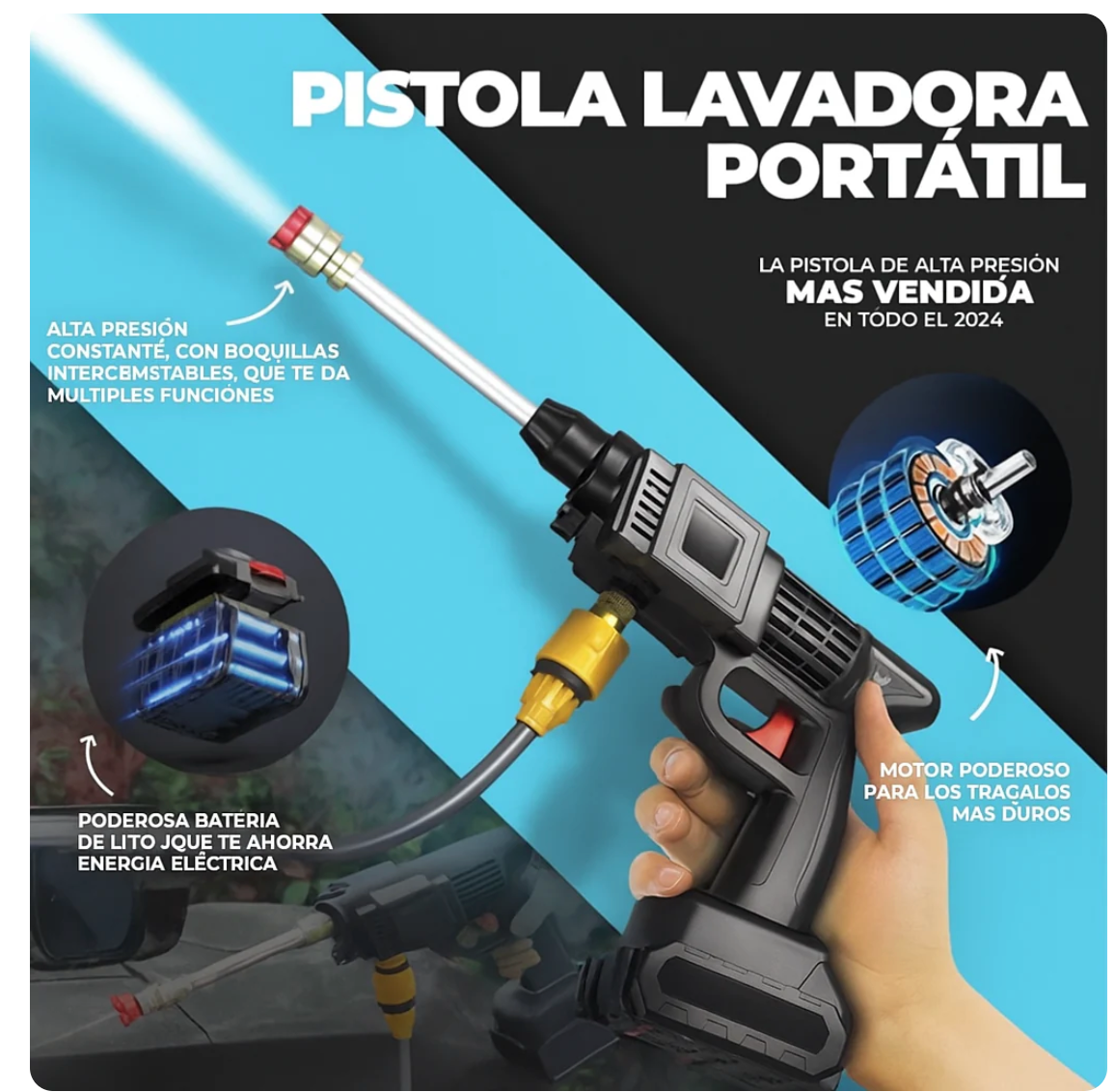 HIDROLAVADORA TURBOPOWER 320V – LIMPIEZA POTENTE Y PORTÁTIL