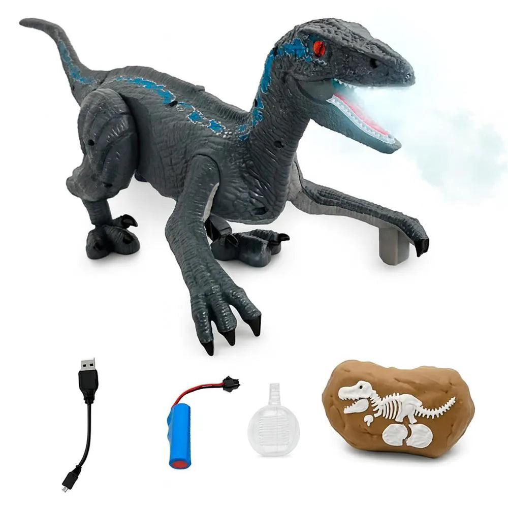 VELOCIRAPTOR CON CONTROL REMOTO / BOTA HUMO / MUSICAL